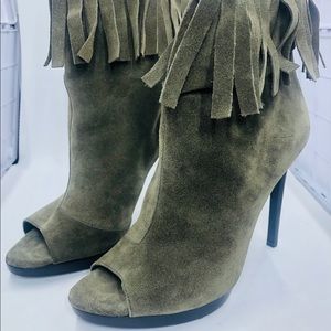 Burberry Women’s Suede Peep Toe Boots